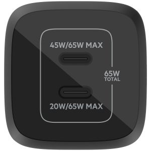 Belkin Boost↑Charge™ GaN Pro Adapter 2 poorts - USB-C - 65W - Zwart