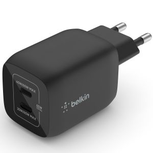 Belkin Boost↑Charge™ GaN Pro Adapter 2 poorts - USB-C - 65W - Zwart