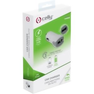 Celly USB Car Charger - 2.4A - Wit