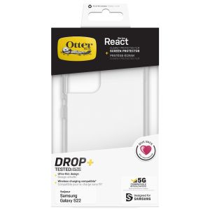 OtterBox React Backcover + Screenprotector Samsung Galaxy S22 - Transparant