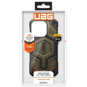 UAG Monarch Pro Backcover iPhone 15 Pro - Kevlar Element Green