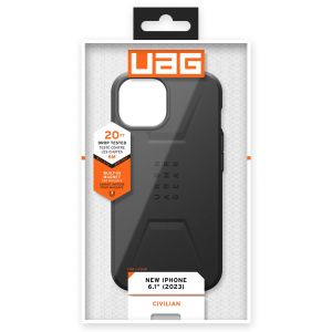 UAG Civilian Backcover MagSafe iPhone 15 - Zwart