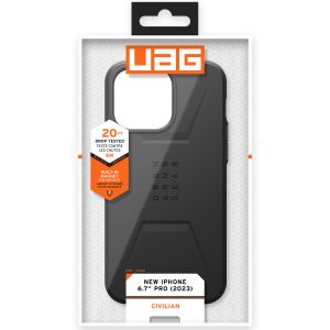 UAG Civilian Backcover MagSafe iPhone 15 Pro Max - Zwart
