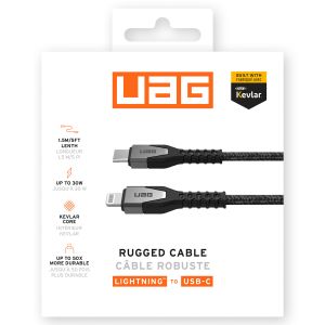 UAG Kevlar® Core USB-C naar Lightning oplaadkabel - 1,5 meter - Zwart / Grijs