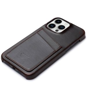 Wachikopa Full Wrap C.C. Backcover met 2 pashouders iPhone 14 Pro - Dark Brown