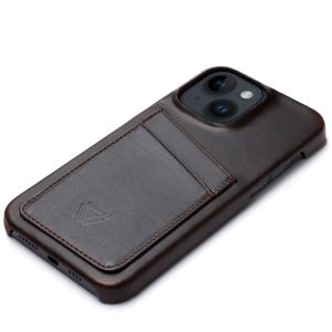 Wachikopa Full Wrap C.C. Backcover met 2 pashouders iPhone 14 - Dark Brown