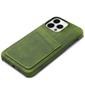 Wachikopa Full Wrap C.C. Backcover met 2 pashouders iPhone 13 Pro - Forest Green