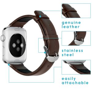 iMoshion Effen leder bandje Apple Watch Series 1-9 / SE / Ultra (2) - 42/44/45/49 mm