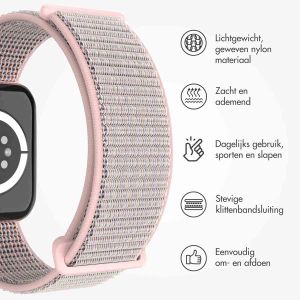 iMoshion Nylon⁺ bandje Apple Watch Series 1-9 / SE - 38/40/41 mm - Pink Sand