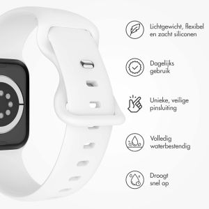 iMoshion Siliconen⁺ bandje Apple Watch Series 1-9 / SE - 38/40/41 mm - White - Maat S/M