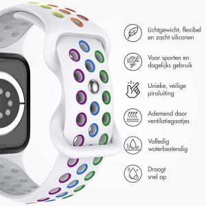 iMoshion Sport⁺ bandje Apple Watch Series 1-9 / SE - 38/40/41 mm - Maat S/M - White Rainbow