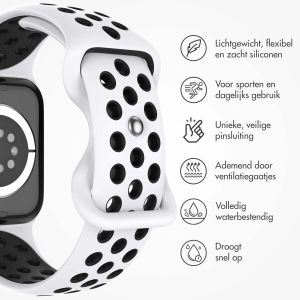 iMoshion Sport⁺ bandje Apple Watch Series 1-9 / SE - 38/40/41 mm - Maat M/L - Pure Platinum & Black