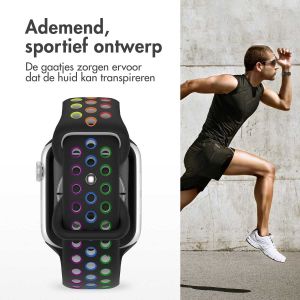 iMoshion Sport⁺ bandje Apple Watch Series 1-9 / SE - 38/40/41 mm - Maat M/L - Black Rainbow