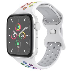 iMoshion Sport⁺ bandje Apple Watch Series 1-9 / SE - 38/40/41 mm - Maat M/L - White Rainbow