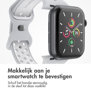 iMoshion Sport⁺ bandje Apple Watch Series 1-9 / SE / Ultra (2) - 42/44/45/49 mm - Maat S/M - Grey & White