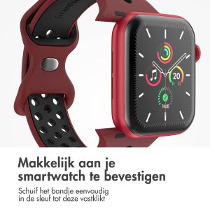 iMoshion Sport⁺ bandje Apple Watch Series 1-9 / SE / Ultra (2) - 42/44/45/49 mm - Maat S/M - Wine Red & Black