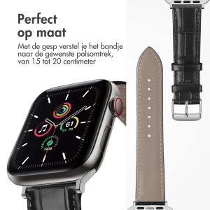 iMoshion Lederen krokodil bandje Apple Watch Series 1-9 / SE - 38/40/41mm - Zwart