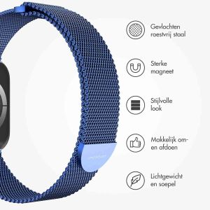iMoshion Milanees magnetisch bandje Apple Watch Series 1-9 / SE - 38/40/41 mm - Maat S - Blauw