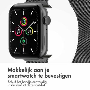 iMoshion Milanees magnetisch bandje Apple Watch Series 1-9 / SE - 38/40/41 mm - Maat M - Space Grey