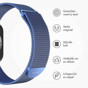 iMoshion Milanees magnetisch bandje Apple Watch Series 1-9 / SE / Ultra (2) - 42/44/45/49 mm - Maat M - Blauw