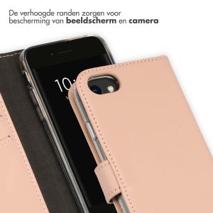 Selencia Echt Lederen Bookcase iPhone SE (2022 / 2020) / 8 / 7 / 6(s) - Roze