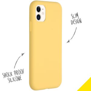 Accezz Liquid Silicone Backcover iPhone 11 - Yellow