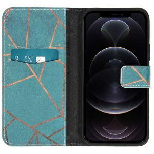 iMoshion Design Softcase Bookcase iPhone 12 (Pro) - Blue Graphic