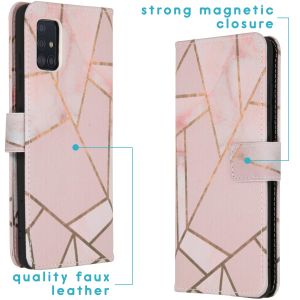 iMoshion Design Softcase Bookcase Samsung Galaxy A51 - Pink Graphic