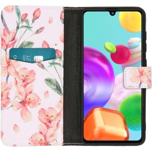 iMoshion Design Softcase Bookcase Samsung Galaxy A41 - Bloem - Roze