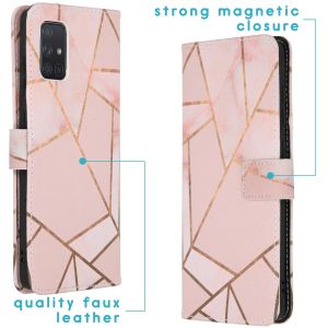 iMoshion Design Softcase Bookcase Samsung Galaxy A71 - Pink Graphic