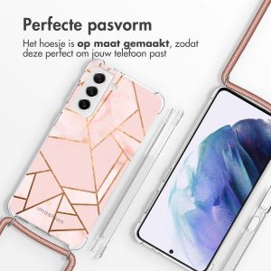 iMoshion Design hoesje met koord Samsung Galaxy S21 - Grafisch Koper - Roze / Goud