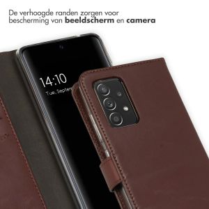 Selencia Echt Lederen Bookcase Samsung Galaxy A52(s) (5G/4G) - Bruin