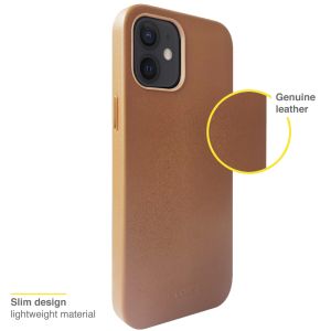 Accezz Leather Backcover met MagSafe iPhone 12 Mini - Bruin