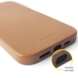 Accezz Leather Backcover met MagSafe iPhone 12 (Pro) - Bruin