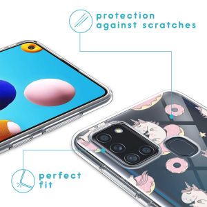 iMoshion Design hoesje Samsung Galaxy A21s - Donut Eenhoorn - Roze