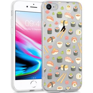 Losjes meer zien iMoshion Design hoesje iPhone SE (2022 / 2020) / 8 / 7 - Sushi - Multicolor  | Smartphonehoesjes.nl