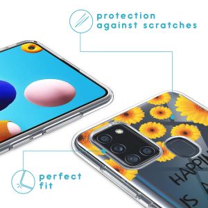 iMoshion Design hoesje Samsung Galaxy A21s - Bloem - Geel