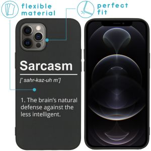 iMoshion Design hoesje iPhone 12 (Pro) - Quote - Zwart