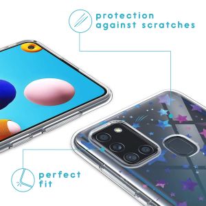 iMoshion Design hoesje Samsung Galaxy A21s - Sterren - Paars