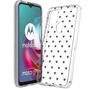Surrey vrouwelijk verlies uzelf iMoshion Design hoesje voor de Motorola Moto G30 / G20 / G10 (Power) -  Hartjes - Zwart | Smartphonehoesjes.nl
