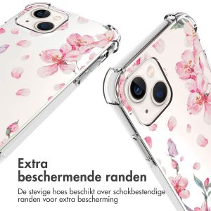 iMoshion Design hoesje met koord iPhone 13 - Bloem - Roze