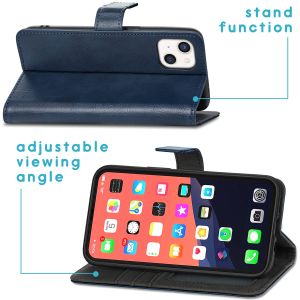 iMoshion Luxe Bookcase iPhone 13 - Donkerblauw