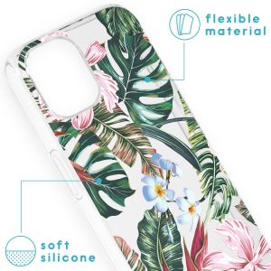 iMoshion Design hoesje iPhone 13 - Jungle - Groen / Roze