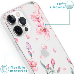 iMoshion Design hoesje iPhone 13 Pro Max - Bloem - Roze