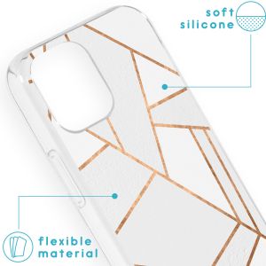 iMoshion Design hoesje iPhone 13 Mini - Grafisch Koper / Wit