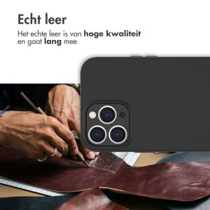 Accezz Leather Backcover met MagSafe iPhone 13 Pro Max - Zwart