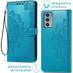 iMoshion Mandala Bookcase Motorola Moto Edge 20 - Turquoise
