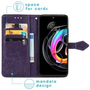 iMoshion Mandala Bookcase Motorola Moto Edge 20 Lite - Paars