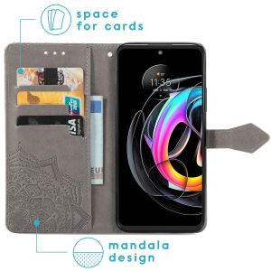 iMoshion Mandala Bookcase Motorola Moto Edge 20 Lite - Grijs