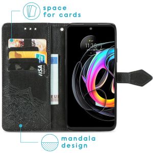 iMoshion Mandala Bookcase Motorola Moto Edge 20 Lite - Zwart